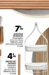 7% serviteur de douche polypropylene 31 5x11x 70 cm diferents colors dant 0,04⏠d'éco mob. arute brosse wc natured polys