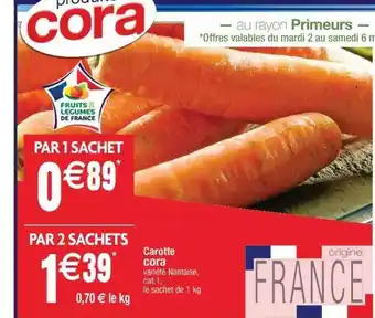 Cora x Carrefour Carotte Cora offre