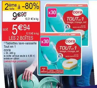 Cora x Carrefour Tablettes Lave-vaisselle Tout En 1 Cora offre