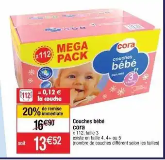 Cora x Carrefour Couches Bébé Cora offre