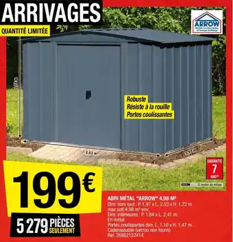Brico Dépôt Abri métal "arrow" 4,98 m2 offre