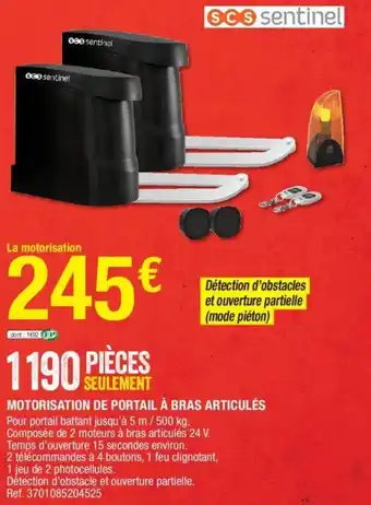 Brico Dépôt Motorisation de portail à bras articulés offre