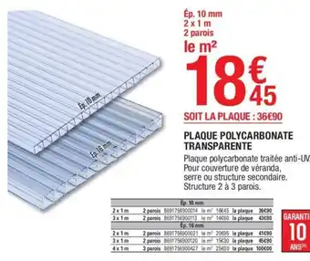 Brico Dépôt Plaque polcarbonate transparente offre