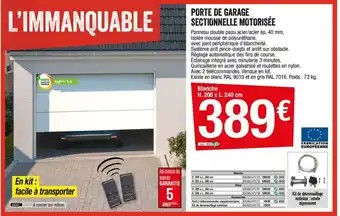 Brico Dépôt Porte de garage sectionnelle motorisée offre