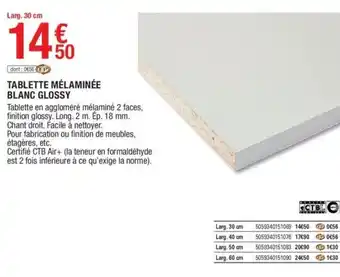 Brico Dépôt Tablette mélaminée blanc glossy offre