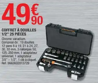Brico Dépôt Coffret à douilles 1/2" 25 pièces offre