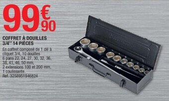 Coffret à douilles 3/4" 14 pièces