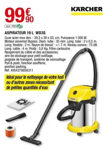 Brico Dépôt Aspirateur 19 L WD3S offre