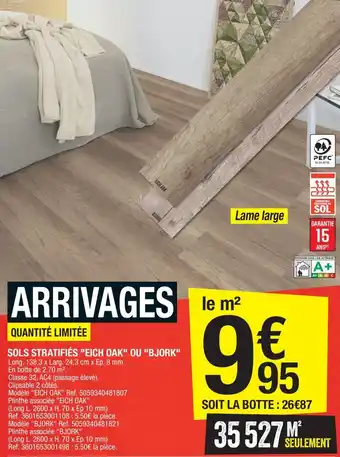 Brico Dépôt Sols stratifiés "eich oak" ou "bjork" offre