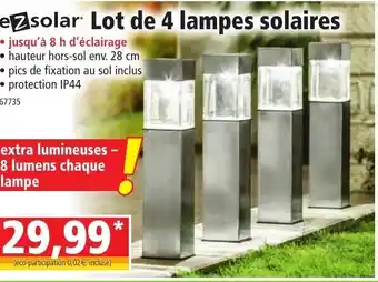 Norma Lot de 4 lampes solaires offre