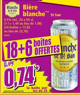 Norma Bière blanche St San offre