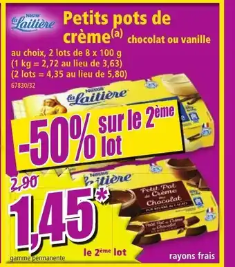 Norma Petits pots de crème offre