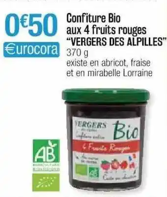 Cora x Carrefour Confiture Bio Aux 4 Fruits Rouges offre