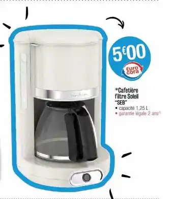 Cora x Carrefour Cafetière Filtre Soleil offre