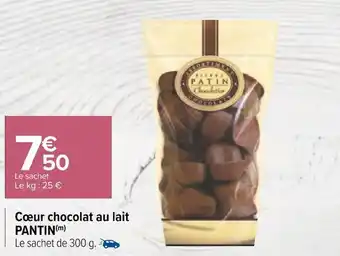 Carrefour Pantin cœur chocolat au lait offre