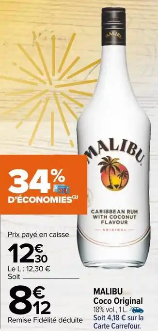 Carrefour Malibu malibu coco original offre