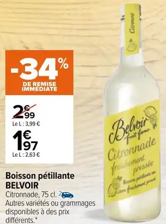 Carrefour Belvoir boisson pétillante offre