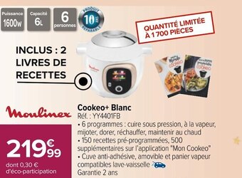 Carrefour Moulinex cookeo+ blanc offre