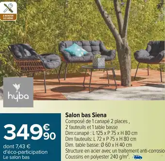 Carrefour Hyba salon bas siena offre