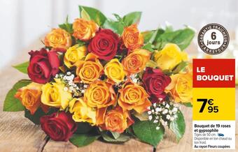Carrefour Bouquet de 19 roses et gypsophile offre