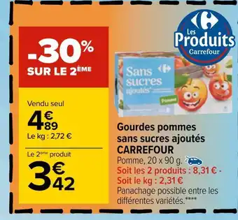Carrefour Carrefour gourdes pommes sans sucres ajoutés offre