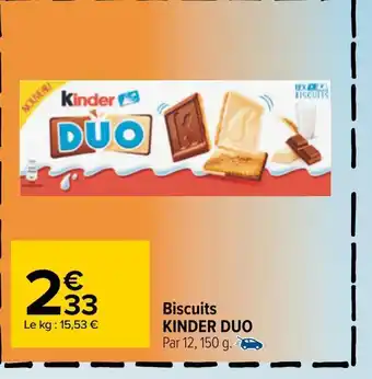 Carrefour Kinder duo biscuits offre