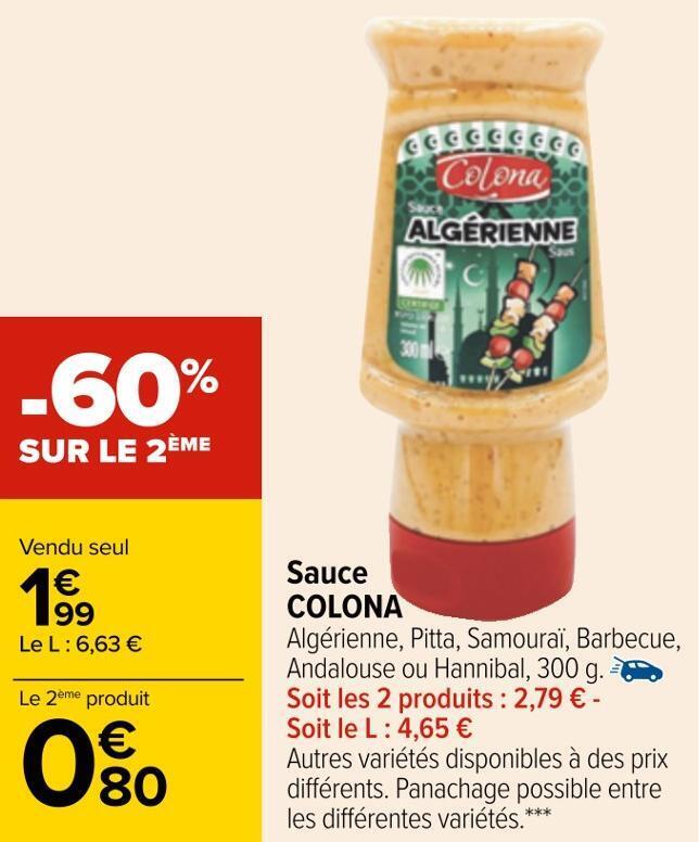 Promo Colona sauce chez Carrefour