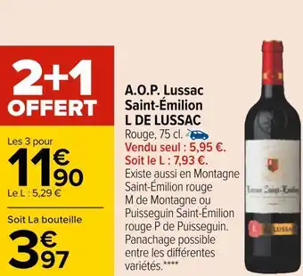 Carrefour L de lussac a.o.p. lussac saint-émilion offre