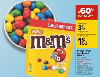M&m's pochon family pack peanut