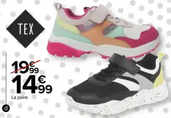 Carrefour Tex chaussure enfant offre