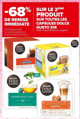 Carrefour Market Dolce gusto bon plan sur toutes les capsules dolce gusto x16 offre