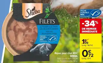 Carrefour Market Sheba repas pour chat msc offre