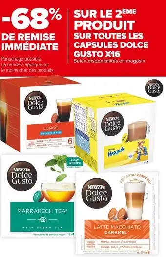 Carrefour Market Dolce gusto bon plan sur toutes les capsules dolce gusto x16 offre