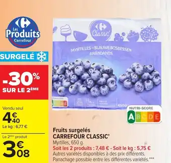 Fruits surgelés CARREFOUR CLASSIC