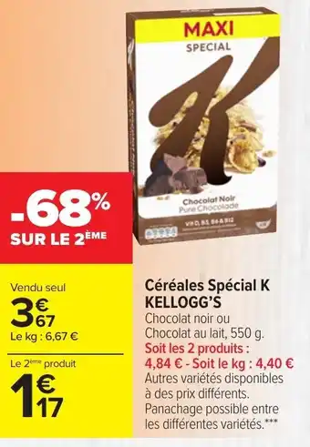 Carrefour Market Céréales spécial K KELLOGG'S offre