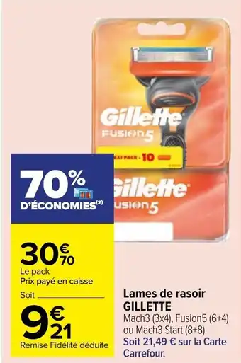 Carrefour Market Lames de rasoir GILLETTE offre
