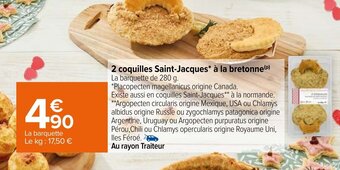 Carrefour 2 Coquilles saint-jacques à la bretonne offre