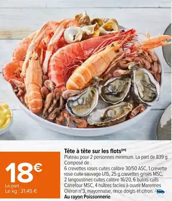 Carrefour Tête à tête sur les flots offre