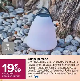 Carrefour Lampe nomade offre