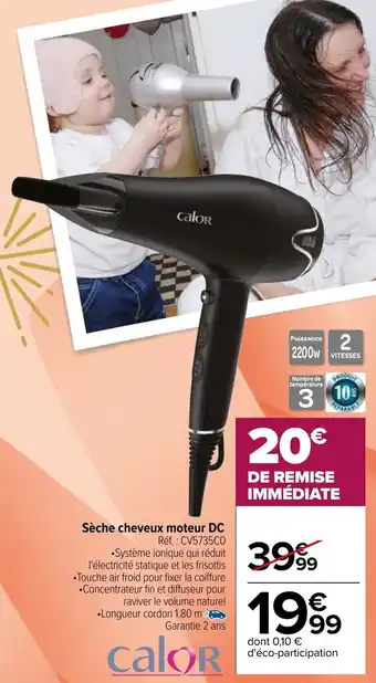 Carrefour Sèche cheveux moteur DC offre