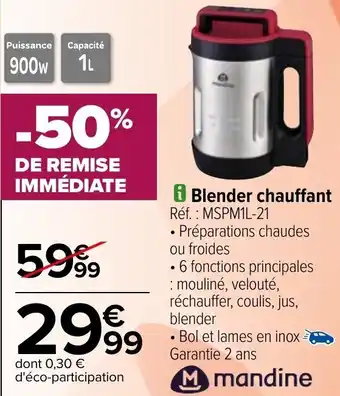 Carrefour Blender chauffant offre