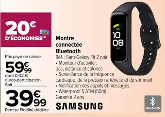 Carrefour Montre connectée bluetooth offre