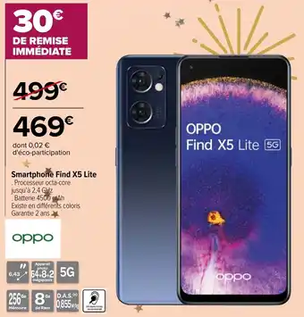 Carrefour Smartphone find X5 lite offre