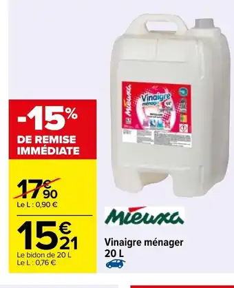Carrefour Vinaigre ménager 20 L offre