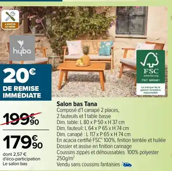 Carrefour Salon bas Tana offre