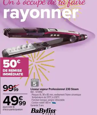 Carrefour Lisseur vapeur Professionnel 230 Steam offre