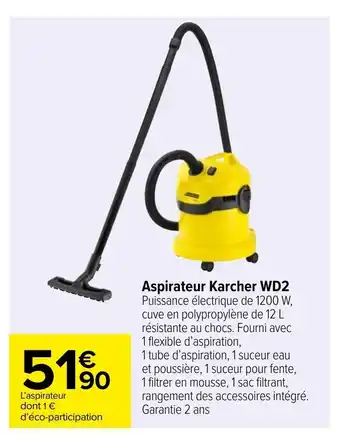 Carrefour Aspirateur Karcher WD2 offre
