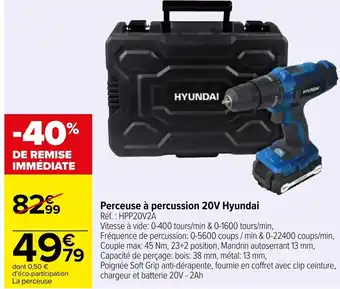 Perceuse Ă percussion 20V Hyundai