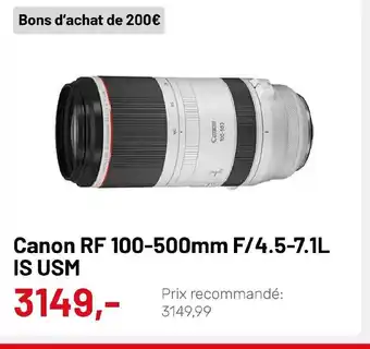 Photo Galerie Canon RF 100-500mm F/4.5-7.1L Is USM offre