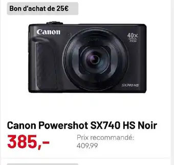 Photo Galerie Canon Powershot SX740 HS Noir offre